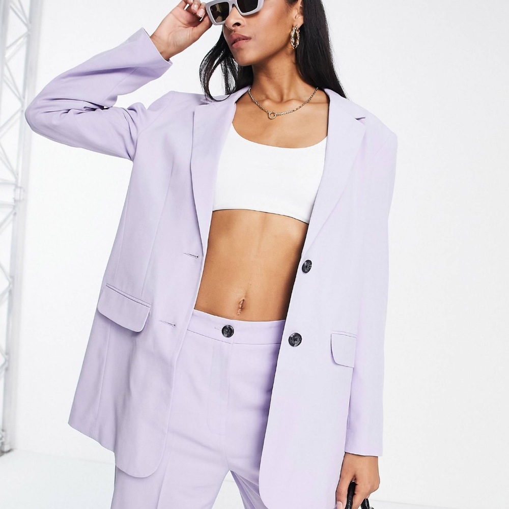 ASOS DESIGN Tall mix & match slim boy suit blazer in lilac